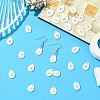 26Pcs 26 Styles Natural Shell Teardrop Charms with Golden Tone Metal Letter Slices SHEL-CJ0001-33-6