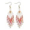 304 Stainless Steel Glass Seed Beads Arrow Dangle Earrings EJEW-MZ00554-5