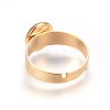 Ion Plating(IP) Adjustable 201 Stainless Steel Finger Rings Components X-STAS-G187-01G-8mm-3