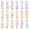 Globleland 18 Sheets 6 Style Waterproof PET Flower Pattern Self Adhesive Hot Stamping Stickers DIY-GL0003-93-7