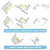 Unicraftale 40Pcs 4 Style Rectangle & Oval 304 Stainless Steel Stud Earring Findings STAS-UN0054-35-3