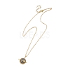 Natural Labradorite Copper Wire Wrapped Planet Pendant Brass Cable Chain Necklaces for Women NJEW-TA00260-04-3