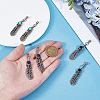 3 Pairs 3 Styles Natural & Synthetic Gemstone with Alloy Cord Ends FIND-GF0008-97-3