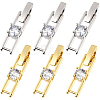 12Pcs 2 Colors Rack Plating Brass Micro Pave Clear Cubic Zirconia Fold Over Clasps KK-BBC0021-34-1