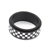 304 Stainless Steel Checkerboard Spinner Ring RJEW-C019-04EB-1
