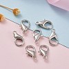 Platinum Plated Alloy Lobster Claw Clasps X-E105-NF-6
