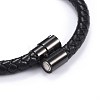Man's Braided Leather Cord Bracelets BJEW-JB04255-01-3
