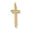 Rack Plating Brass Religion Cross Connector Charms Links KK-U027-04G-1