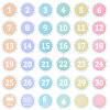 36Pcs 36 Styles Flat Round Paper Blank Label Stickers DIY-WH0308-853A-1
