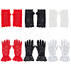 6 Pairs 6 Style Flower Pattern Lace Gloves AJEW-GA0006-10-1
