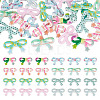 40Pcs 8 Colors Printed Opaque Acrylic Beads MACR-TA0002-65-2