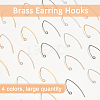 SUPERFINDINGS 80Pcs 4 Colors Brass Earring Hooks KK-FH0004-45-4