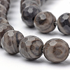 Natural Black Wood Lace Stone Beads Strands G-Q462-92-8mm-3