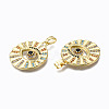 Brass Micro Pave Clear Cubic Zirconia Pendants ZIRC-N039-128-NF-3