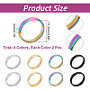 ARRICRAFT 8Pcs 4 Colors 304 Stainless Steel Simple Plain Band Finger Ring for Women RJEW-AR0002-01-2