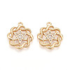 Brass Micro Pave Cubic Zirconia Pendants KK-N262-108B-G-1