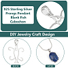 2Pcs 925 Sterling Silver Prongs Pendant Blank Fish Cabochon Settings STER-BC0002-60P-4