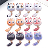 24Pcs 6 Colors Printed Alloy Pendants FIND-BM0001-80-6