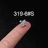 316L Surgical Stainless Steel Clear Cubic Zirconia Cartilage Earrings WG107EC-06-1