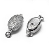 Anti-Tarnish Rhodium Plated 925 Sterling Silver Box Clasps STER-L057-011P-2