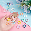   18Pcs 9 Colors Zinc Alloy Spring Gate Rings FIND-PH0010-74-3