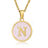 Natural Shell Initial Letter Pendant Necklace LE4192-26-1
