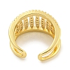 Rack Plating Brass Micro Pave Cubic Zirconia Wide Open Cuff Ring for Women RJEW-C082-04G-3