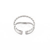 Non-Tarnish 304 Stainless Steel Double Line Open Cuff Ring for Women RJEW-S405-211P-2