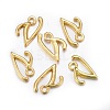 Golden Plated Alloy Letter Pendants PALLOY-J718-01G-V-2