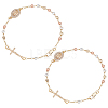 2Pcs Brass Beads Link Bracelets BJEW-GO0001-33-1