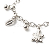 Starfish & Tortoise & Cowrie Shell Shape 304 Stainless Steel Charm Bracelets Set for Girl Women BJEW-JB06984-7
