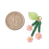 Glass Seed Beaded Flower Pendants PALLOY-MZ01194-02-2