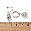 Brass Cubic Zirconia Hoop Earrings EJEW-Q015-02P-D-3
