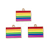 Rainbow Color Pride Alloy Enamel Pendants ENAM-K067-14-2