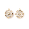 Brass Micro Pave Clear Cubic Zirconia Charms KK-G544-07G-04-1