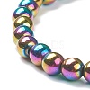 Synthetic Hematite Beaded Stretch Bracelets BJEW-D446-B-09-3