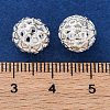 Brass Micro Pave Clear Cubic Zirconia Spacer Beads KK-Z089-09S-3