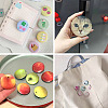 100 Sets 4 Styles Flat Round Sublimation Blank Badge Button Parts DIY-TA0013-64-9