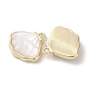 Brass Pave Shell Charms KK-G491-41G-2