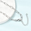 4MM 304 Stainless Steel Textured Paperclip Chain Necklaces for Man and Women SA-CBAB767-10P-3