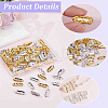 100Pcs 2 Colors Brass Crystal Rhinestone Spacer Bars ALRI-SC0001-61A-5
