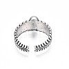 Halloween Skull Alloy Open Cuff Ring for Men Women RJEW-T009-43AS-2