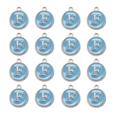 Platinum Plated Alloy Enamel Charms X-ENAM-S118-04F-P-1
