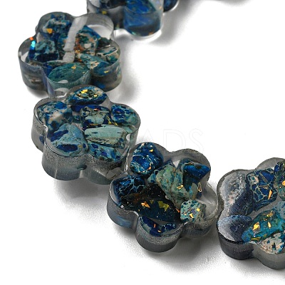 Dyed Natural Imperial Jasper with Resin Beads Strands G-G083-G07-01-1