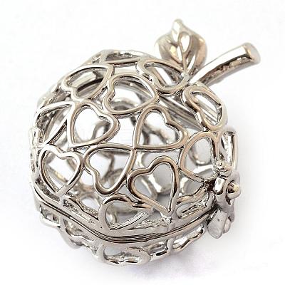 Rack Plating Brass Cage Pendants KK-Q402-12P-1