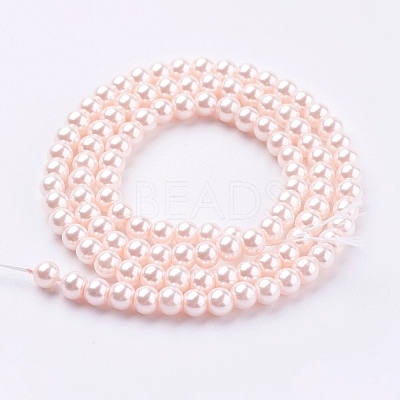 Eco-Friendly Dyed Glass Pearl Round Beads Strands HY-A002-4mm-RB091-1