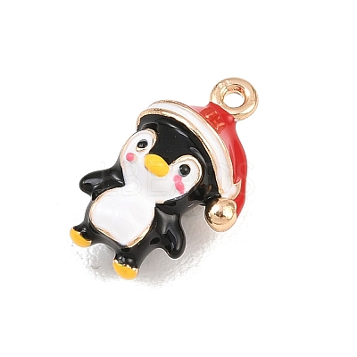 Animal Alloy Enamel Pendants ENAM-P264-03B-G-1