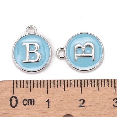 Platinum Plated Alloy Enamel Charms X-ENAM-S118-04B-P-1