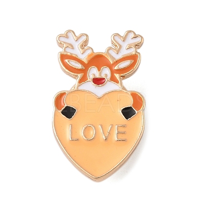 Christmas Theme Heart Enamel Pins JEWB-Z043-01G-1