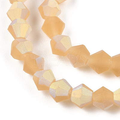 Imitate Austrian Crystal Bicone Frosted Glass Beads Strands GLAA-F029-TM3mm-A18-1